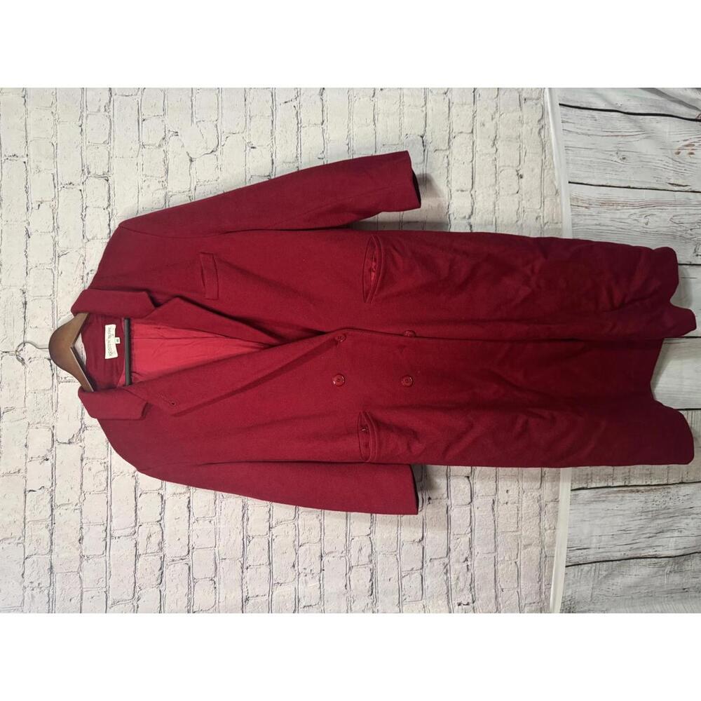 Kristen Blake Women's Red Long‎ Wool Coat Size 16